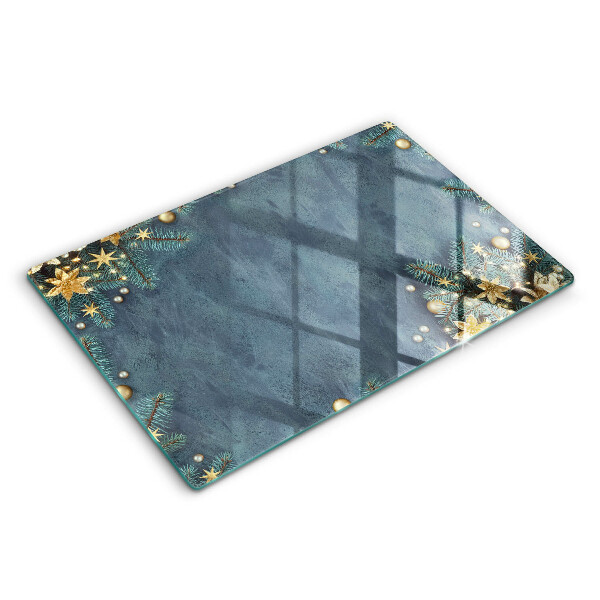 Tocător din sticlă modern Decorațiuni de Crăciun 80x52 cm