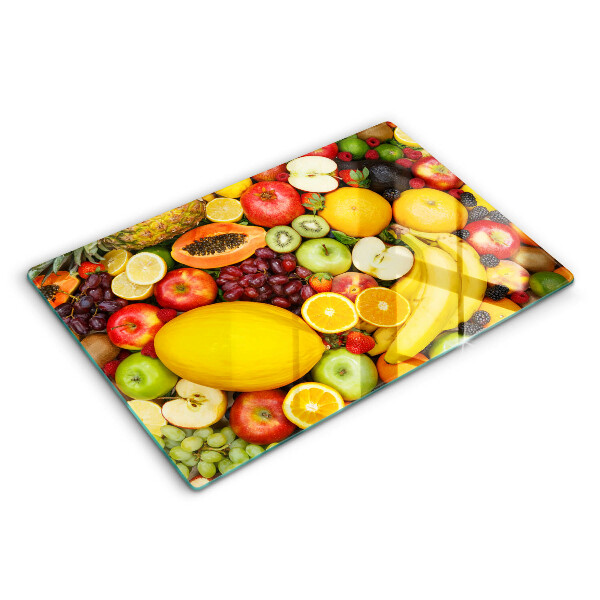 Tocător din sticlă modern Colecție de fructe 80x52 cm
