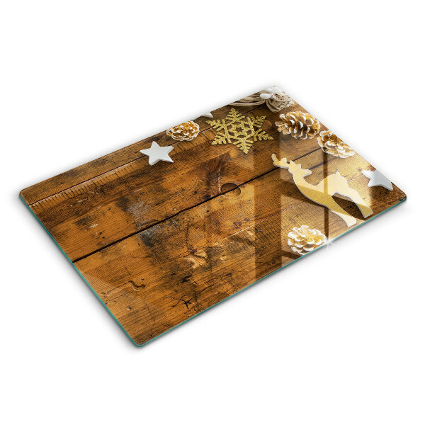 Tocător sticlă modern Decorațiuni de Crăciun 80x52 cm