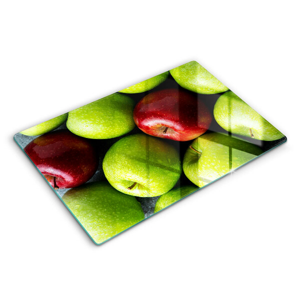 Tocător din sticlă modern Mere suculente 80x52 cm