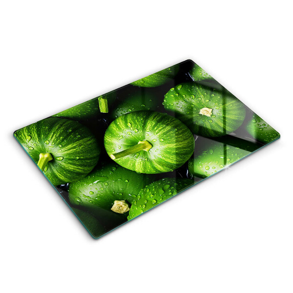 Tocător sticlă modern Dovleci verzi 80x52 cm