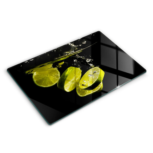 Tocător sticlă modern Lime în apă 80x52 cm