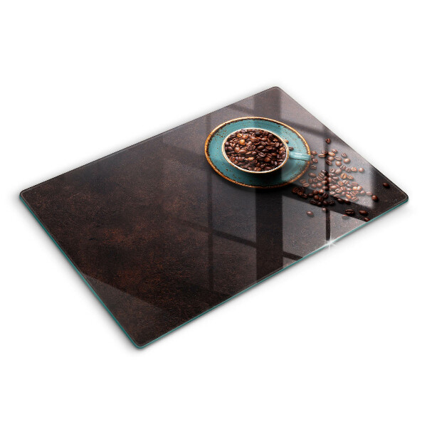 Tocător de bucătărie modern O ceașcă de boabe de cafea 80x52 cm