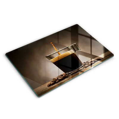 Tocător de bucătărie modern Sticlă și boabe de cafea 80x52 cm