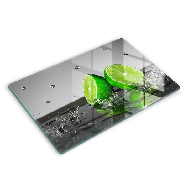 Tocător din sticlă modern Lime zemoase și apă 80x52 cm