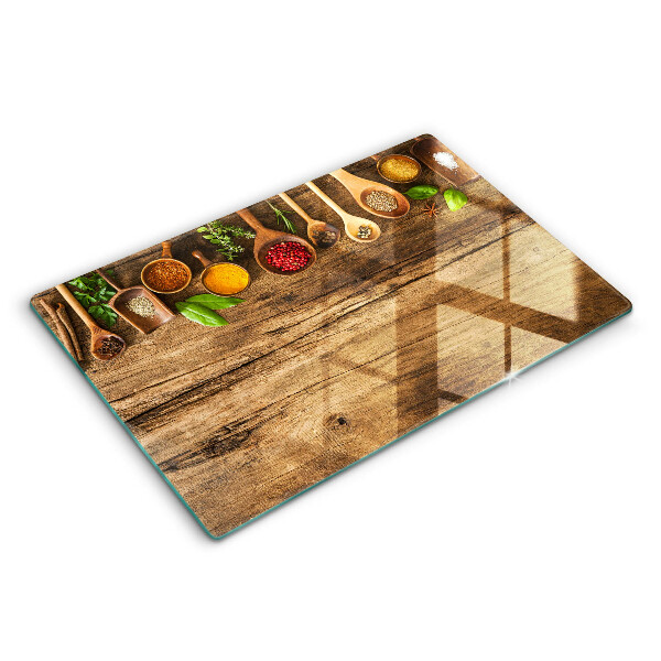 Tocător sticlă modern Linguri de condimente din lemn 80x52 cm