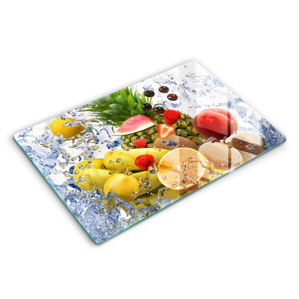 Tocător sticlă modern Fructe zemoase și apă 80x52 cm