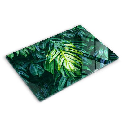 Tocător din sticlă modern Frunze de Monstera sălbatică 80x52 cm