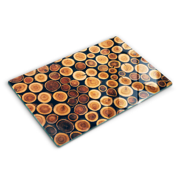 Tocător sticlă modern Buturugi de copac din lemn 80x52 cm