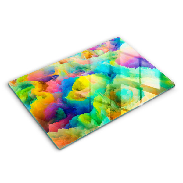 Tocător sticlă modern Abstracție colorată 80x52 cm