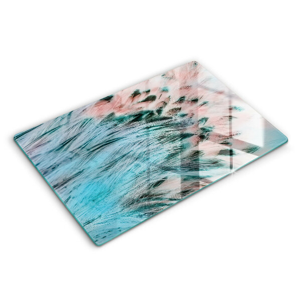 Tocător din sticlă modern Pene de pasăre Boho 80x52 cm