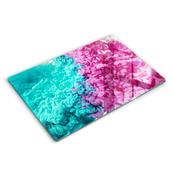 Tocător din sticlă modern Fum roz turcoaz 80x52 cm