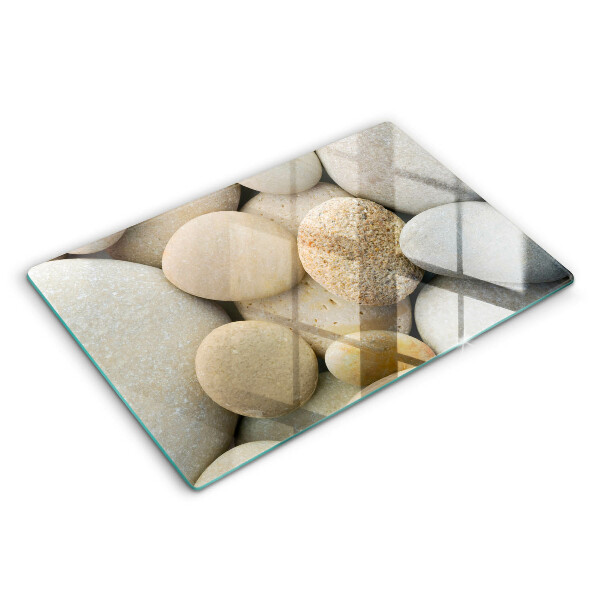 Tocător din sticlă modern Model cu pietre ovale 80x52 cm