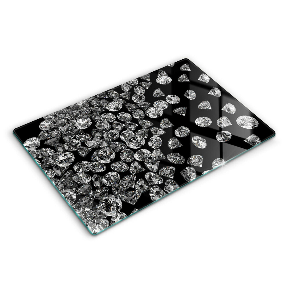 Tocător sticlă modern Diamante strălucitoare 80x52 cm
