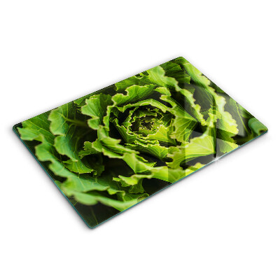 Tocător sticlă modern Mâncând frunze de salată verde 80x52 cm