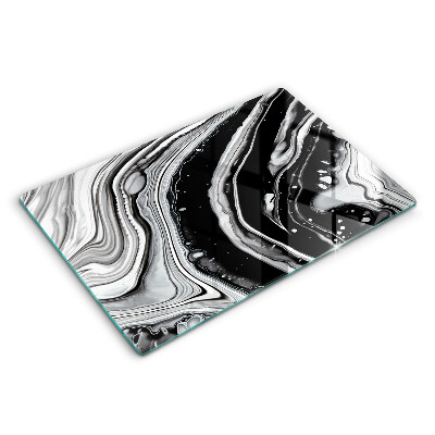 Tocător sticlă modern Abstracție de cerneală 80x52 cm