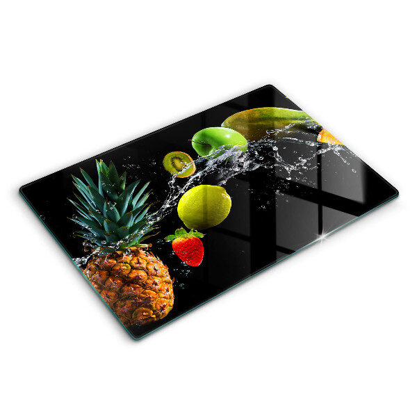 Tocător sticlă modern Fructe în apă 80x52 cm