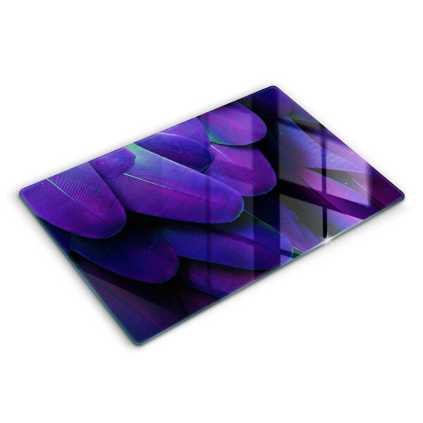 Tocător sticlă modern Pene neon 80x52 cm
