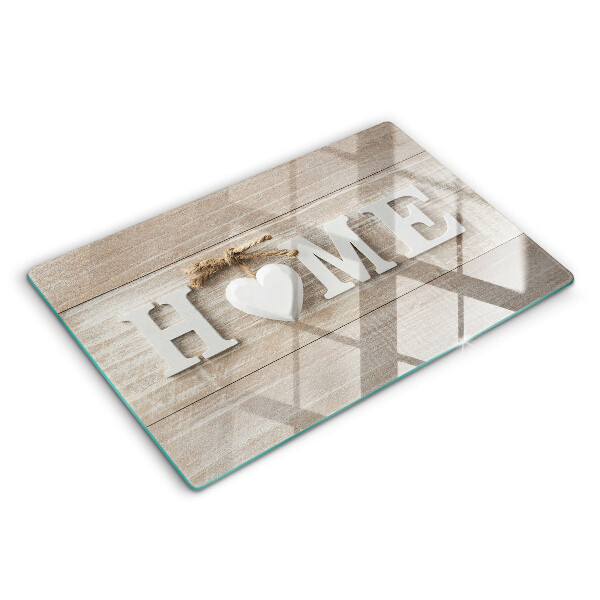 Tocător din sticlă modern Panouri și semn de casă 80x52 cm
