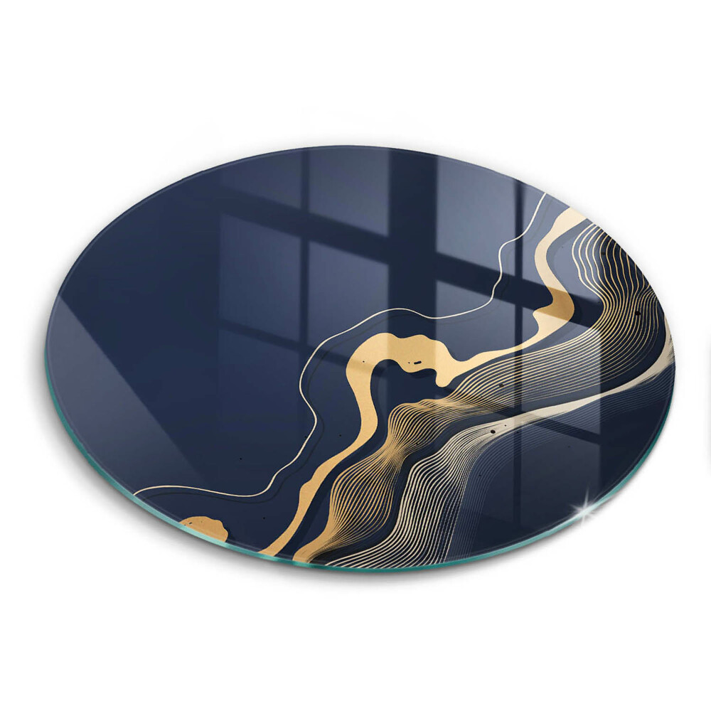 Tocător din sticlă original Linii aurii abstracte