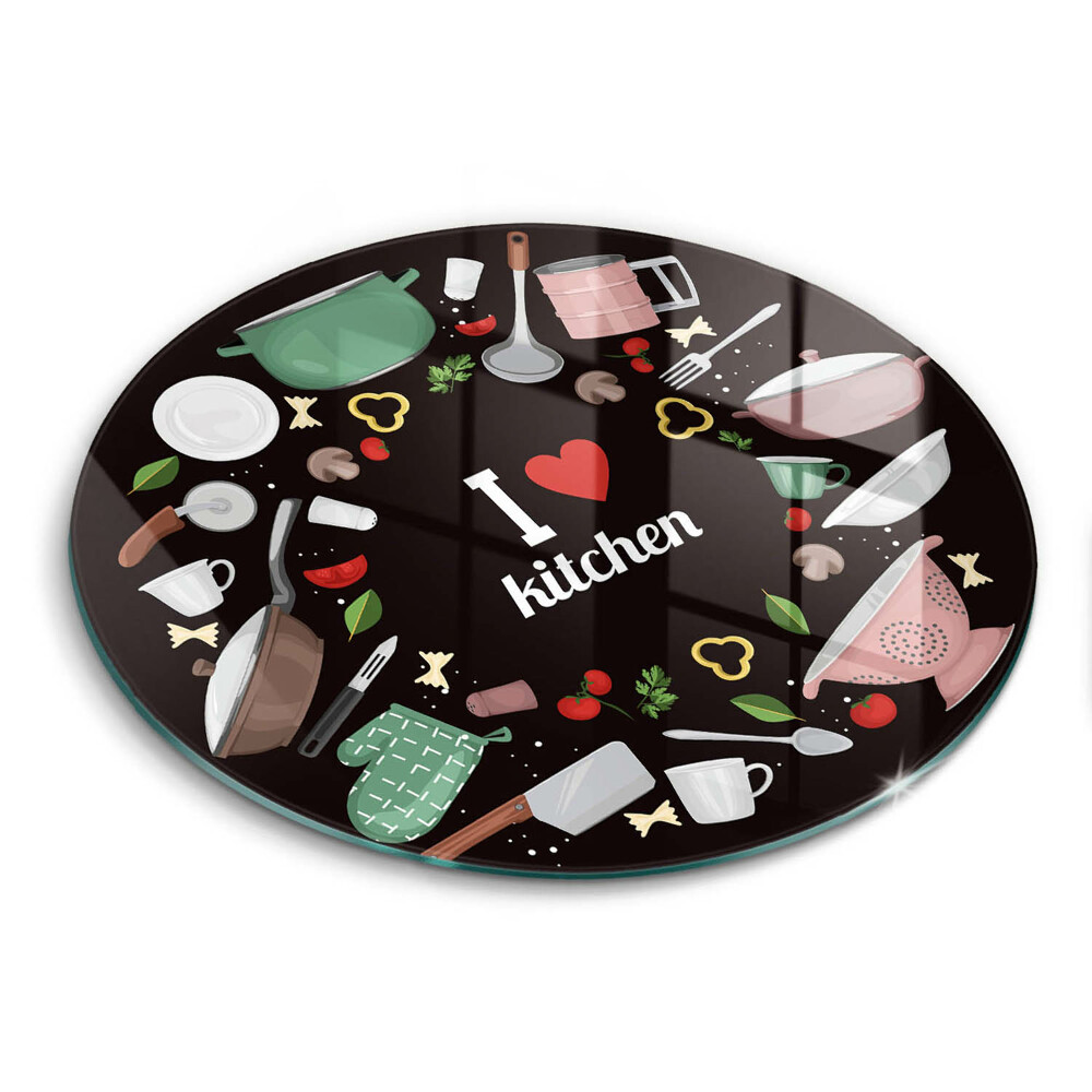 Tocător sticlă original Îmi plac ilustrațiile din bucătărie