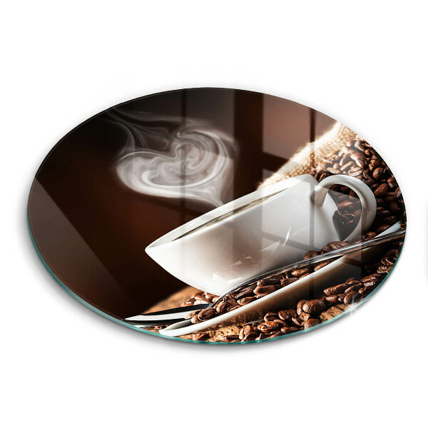 Tocător din sticlă original Cafea și o ceașcă