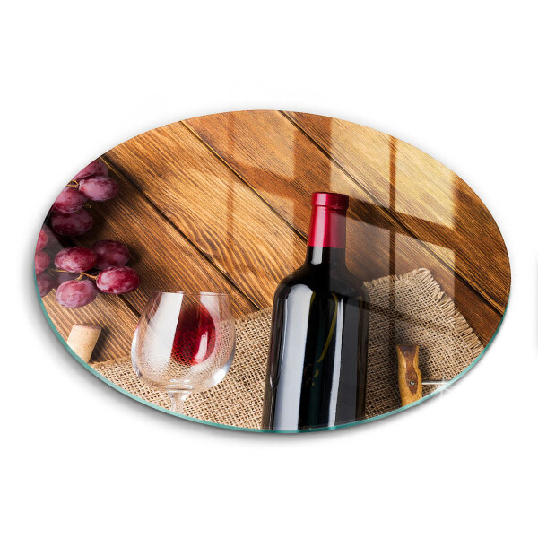Tocător din sticlă original O sticlă de vin roșu