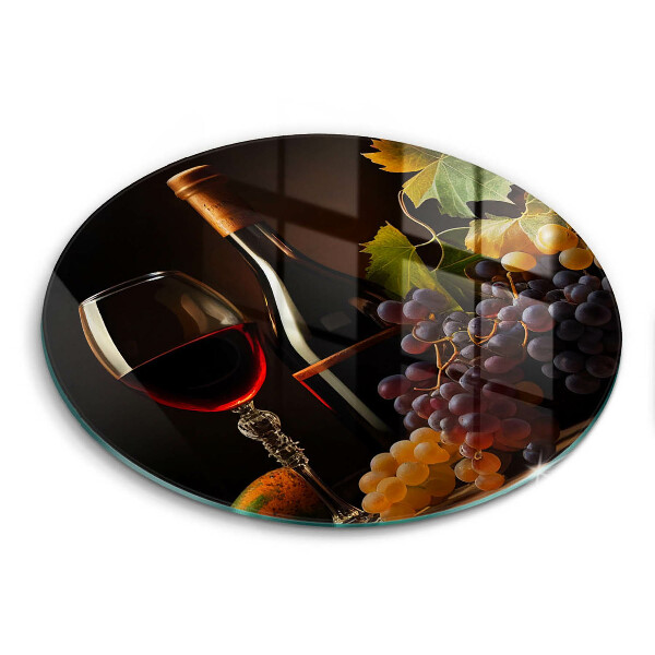 Tocător din sticlă original Un pahar de vin și struguri