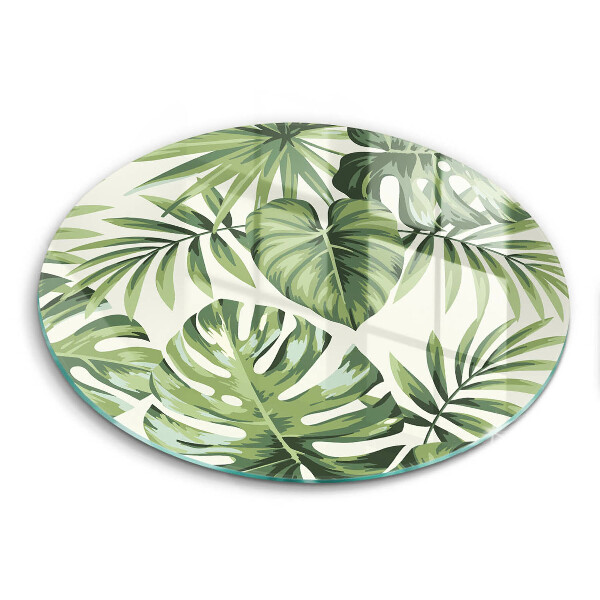 Tocător din sticlă original Ilustrație a frunzelor de monstera