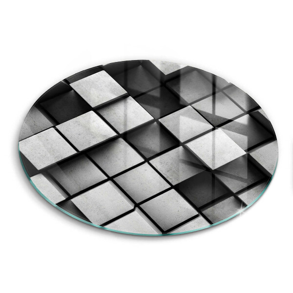 Tocător din sticlă original Pătrate 3D abstracte