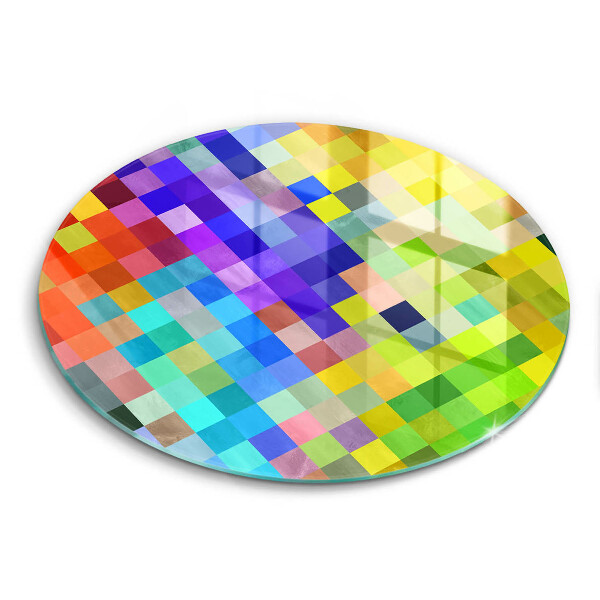 Tocător din sticlă original Pixeli pătrați colorați