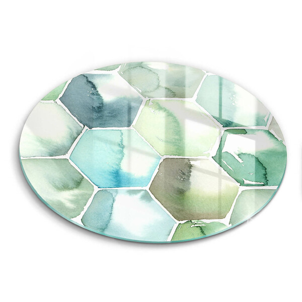 Tocător sticlă original Hexagonuri în acuarelă