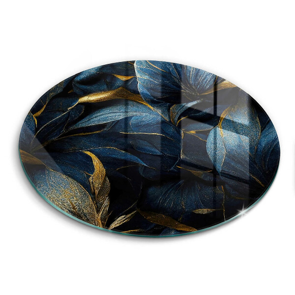 Tocător de bucătărie original Frunze decorative cu aur