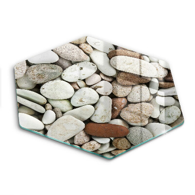 Tocător de bucătărie în formă de hexagon Fundal cu pietre mici