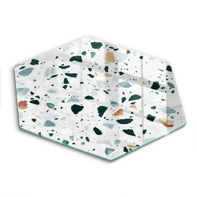 Tocător din sticlă hexagonal Gresie deschisă la culoare