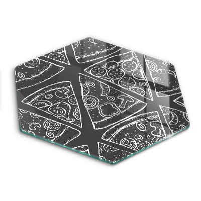 Tocător de bucătărie în formă de hexagon Ilustrație pizza