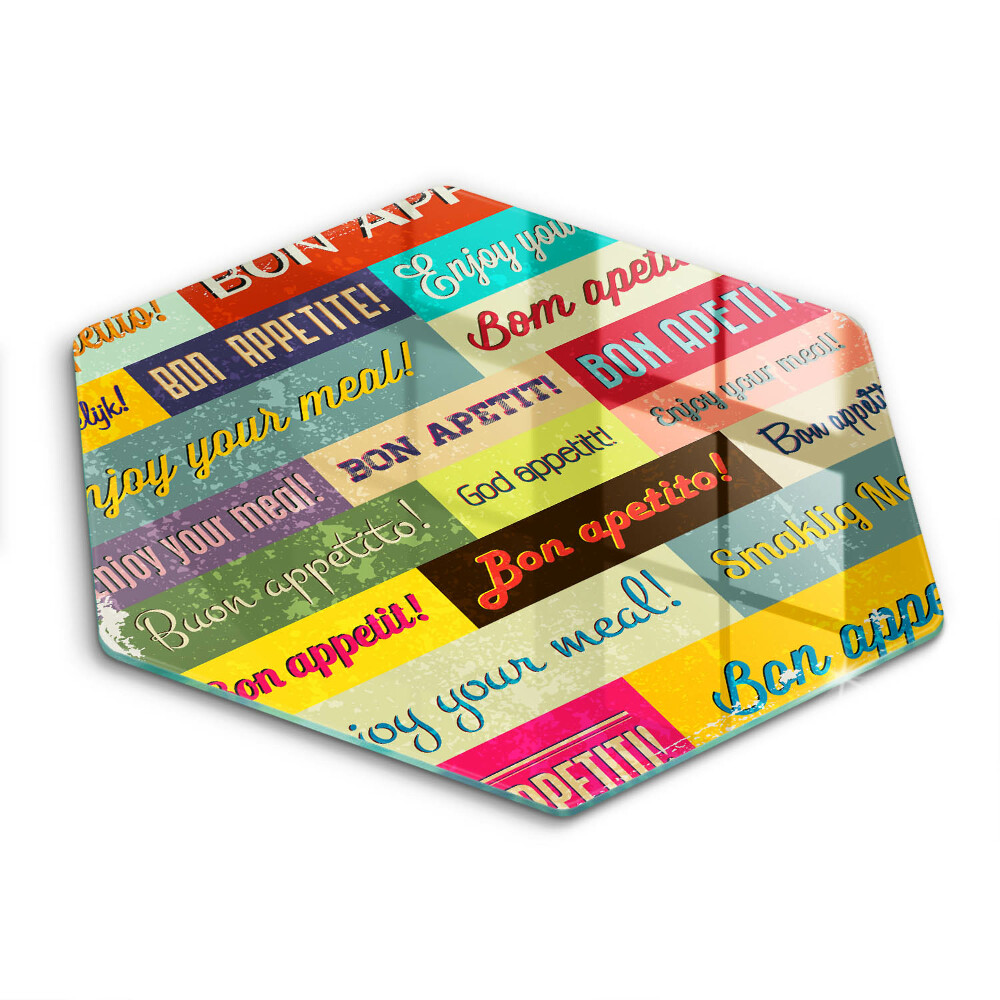 Tocător de bucătărie în formă de hexagon Limbi subtitrări Bon appétit