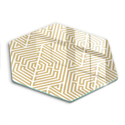 Tocător sticlă hexagonal Linii geometrice