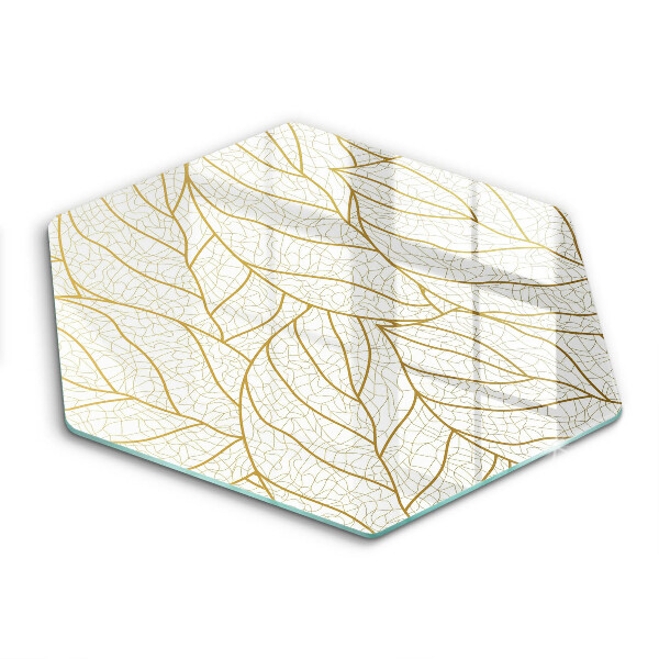 Tocător din sticlă hexagonal Model de frunze de artă liniară