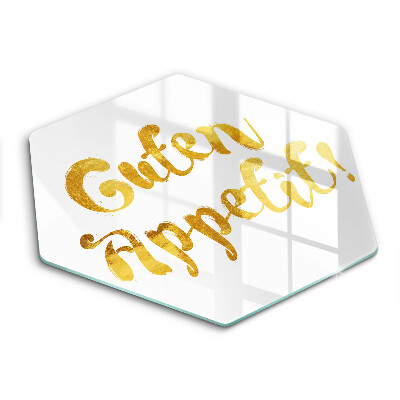 Tocător sticlă hexagonal Inscripția Poftă bună!