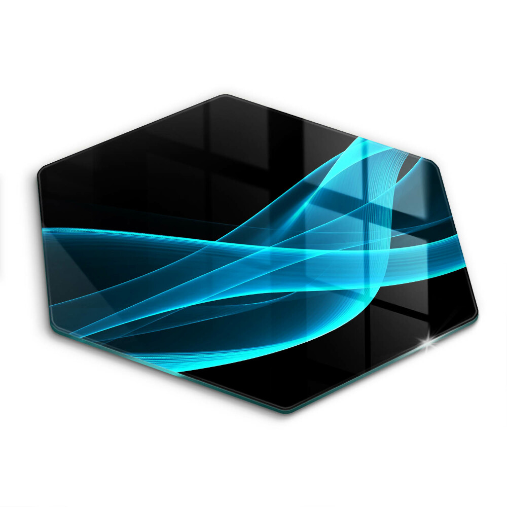 Tocător sticlă hexagonal Abstracție albastră