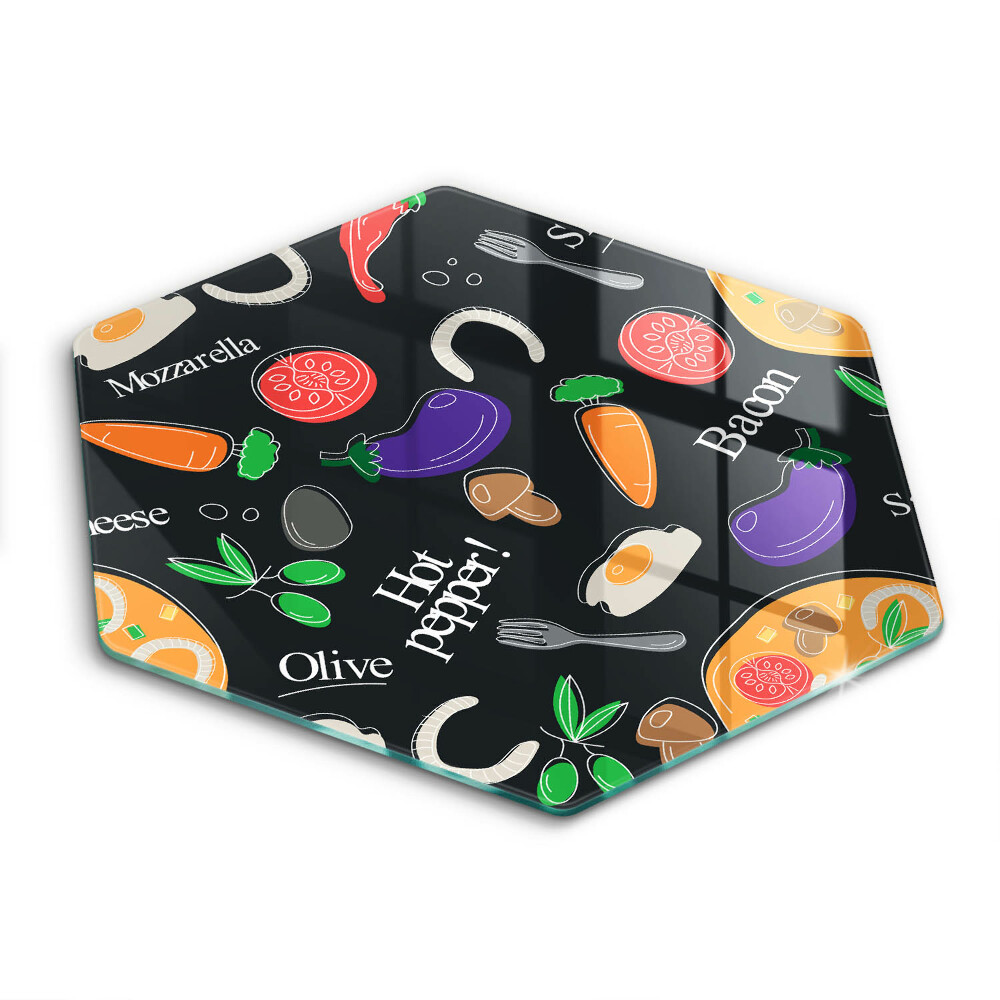 Tocător din sticlă hexagonal Ilustrație alimentară