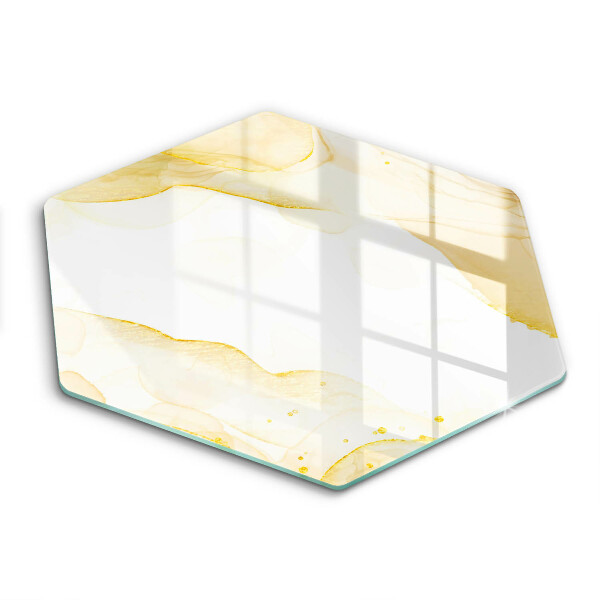 Tocător din sticlă hexagonal Abstracție aurie