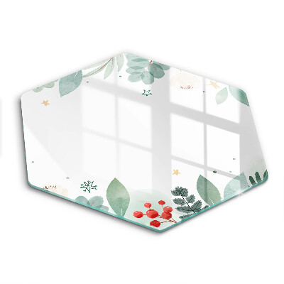 Tocător de bucătărie în formă de hexagon Frunze de acuarelă