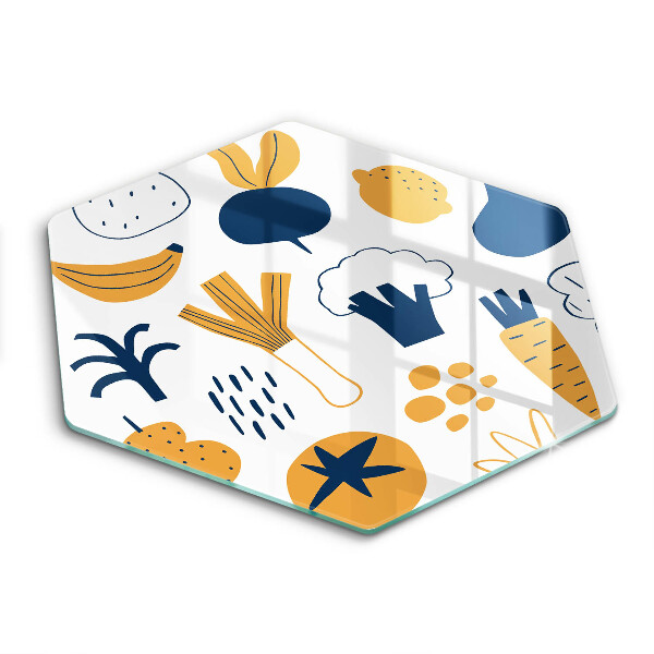Tocător din sticlă hexagonal Ilustrație alimentară