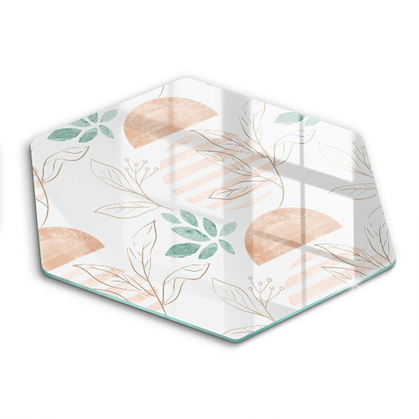 Tocător de bucătărie în formă de hexagon Model de frunze Boho