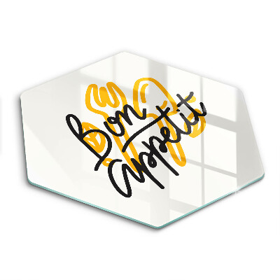 Tocător de bucătărie în formă de hexagon Inscripția Poftă bună