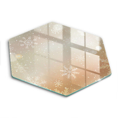 Tocător sticlă hexagonal Fulgi de zăpadă