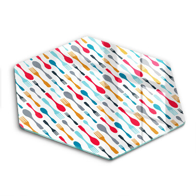 Tocător sticlă hexagonal Ilustrație cu lingură