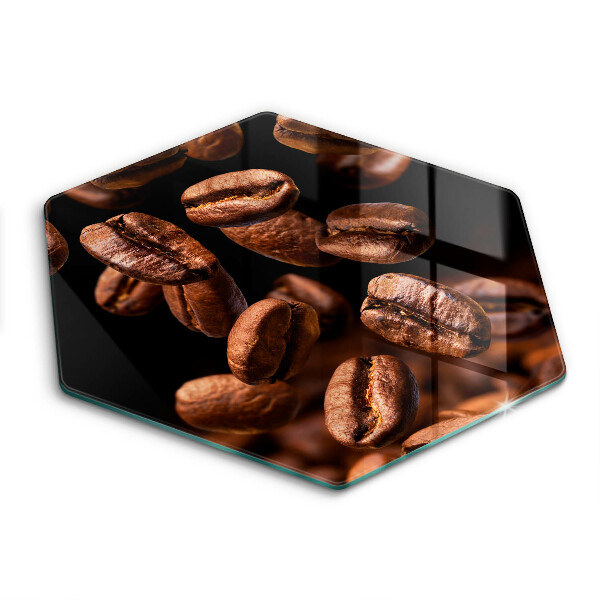 Tocător de bucătărie în formă de hexagon boabe de cafea brune